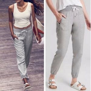 Light Gray Drawstring Jogger Pants - Women